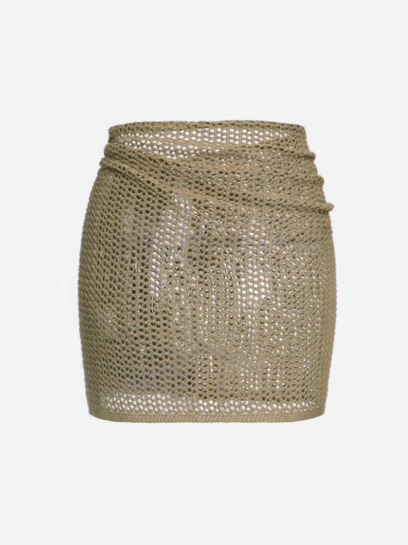 Women’s Knitted Short Skirt with Hollow Straps and Slit – Sexy Beach Cover-Up Shirt for Summer Style Heaven