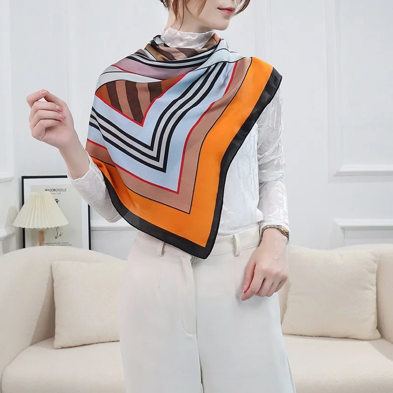 Large Imitation Silk Travel Scarf | 110x110cm Beach Sarong Wrap | Bikini Cover-Up for Women - Style Heaven