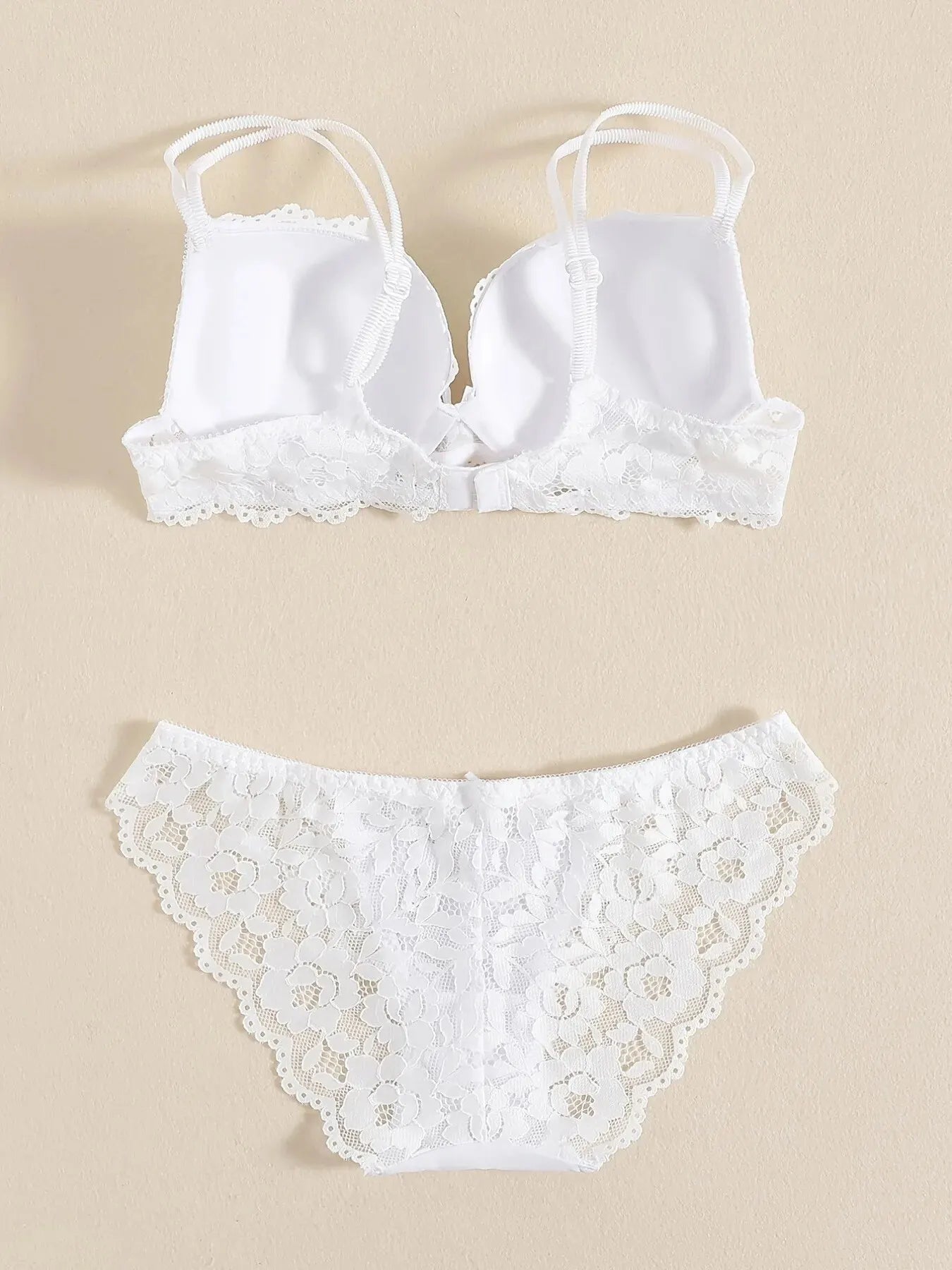 Elegant Lace Embroidery Lingerie Set – Push-Up Bra & Sheer Panty, Breathable Fabric, Perfect for Valentine's Day Style Heaven