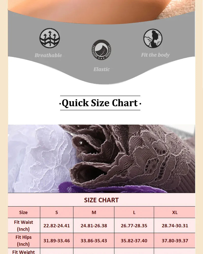 5-Pack Lace Seamless Cotton Panties – Ribbed Brazilian Style | S–XL Style Heaven