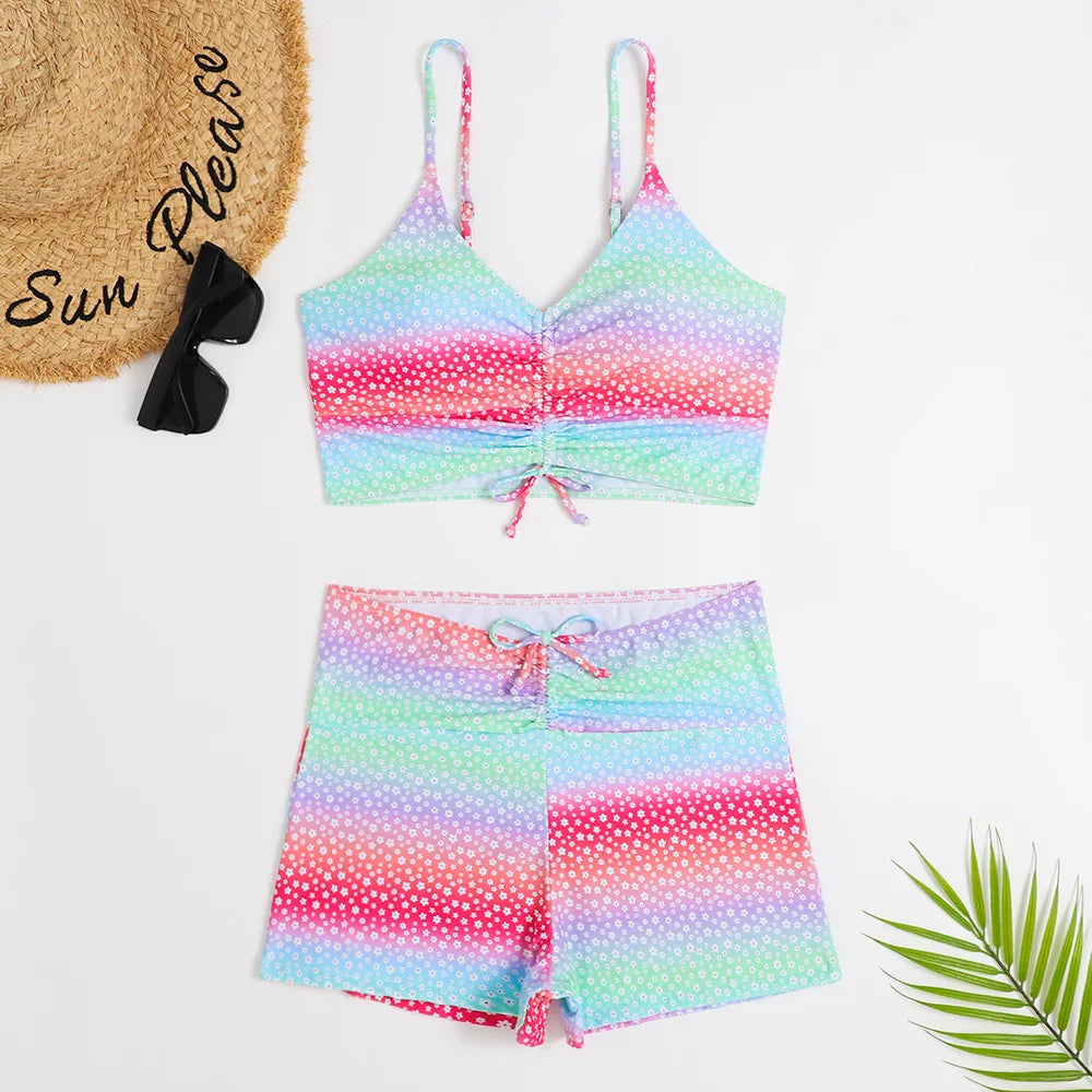 High Waist Floral Push-Up Bikini Swimsuit – 2025 Women’s Print Swimwear Set - Style Heaven