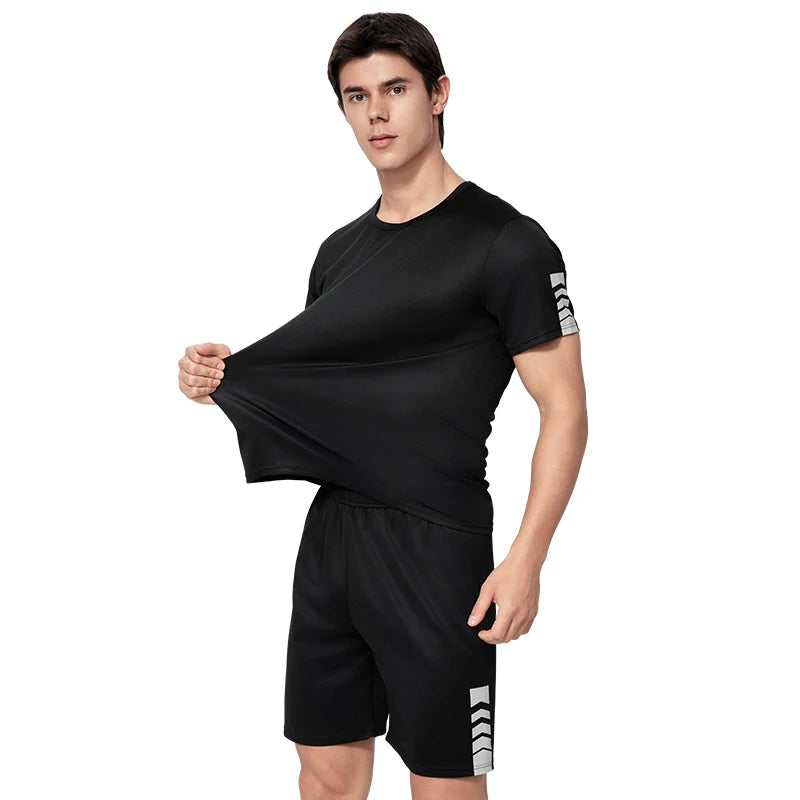 2-Pack Men’s Summer Casual T-Shirt & Shorts Set – European & American Size Activewear for Running & Fitness Style Heaven