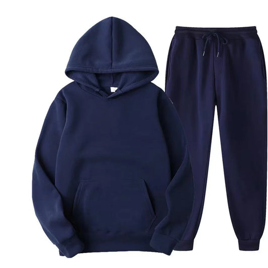 Unisex Casual Tracksuit Set – Hoodie & Sweatpants 2-Piece Warm Jogging Suit Style Heaven