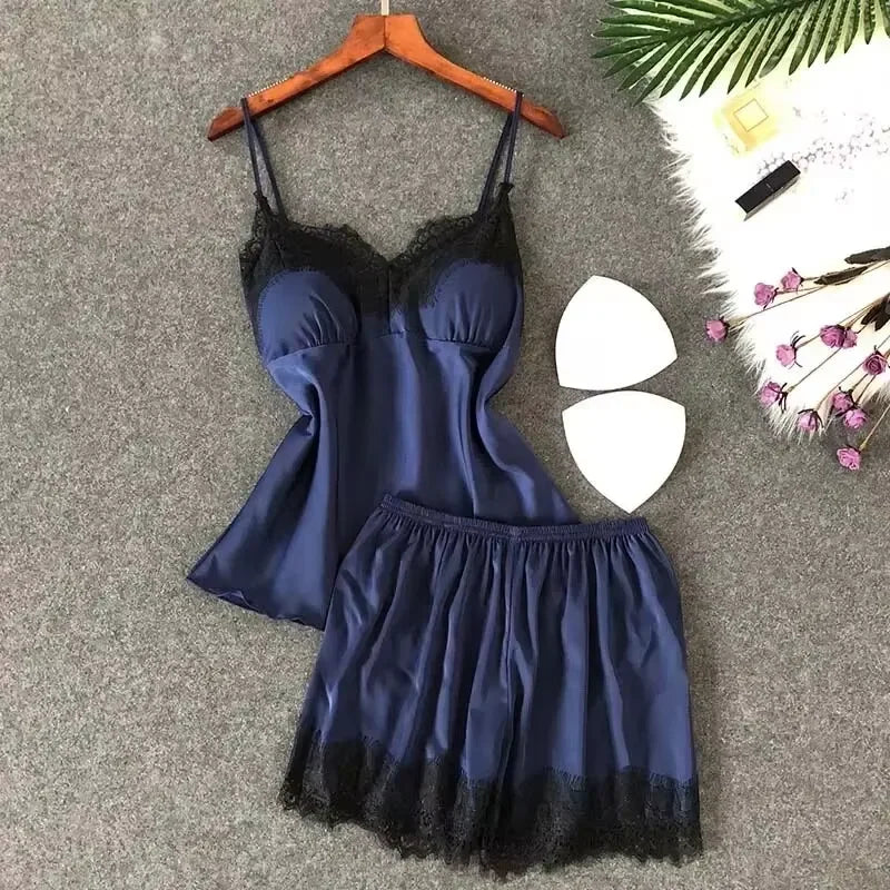 Women's Heart & Letter Print Nightdress – Sexy Lettuce Trim Slip Sleepwear Style Heaven