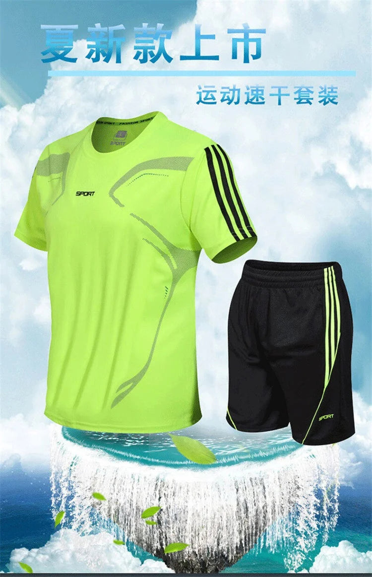 Unisex Summer Running & Fitness Set – Short Sleeve T-Shirt & Shorts Style Heaven