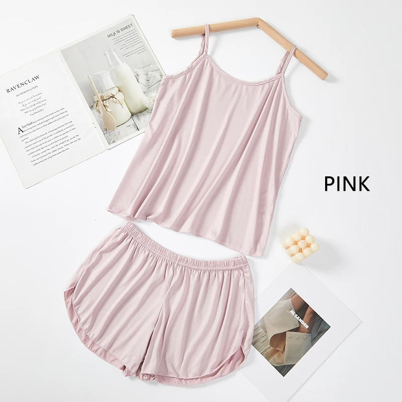 Soft Camisole Pajama Set – Smooth & Casual Summer Sleepwear Style Heaven