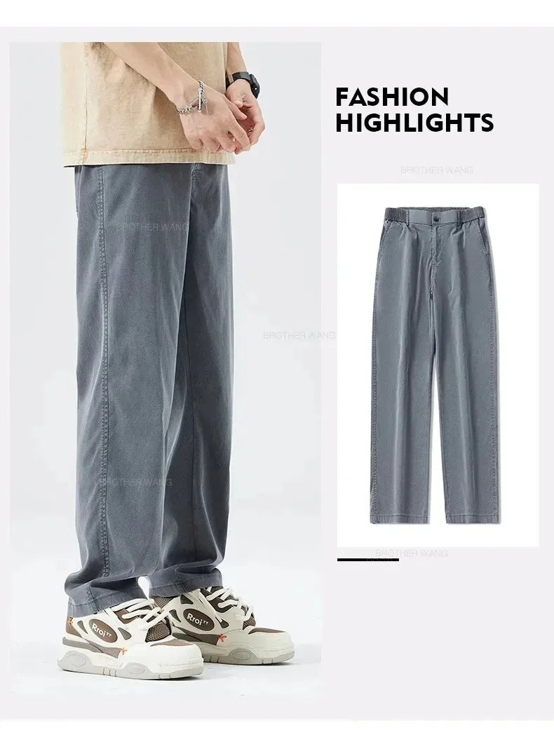 Men’s Ultra-Thin Baggy Jeans – Soft & Breathable Lyocell Straight-Leg Pants - Style Heaven