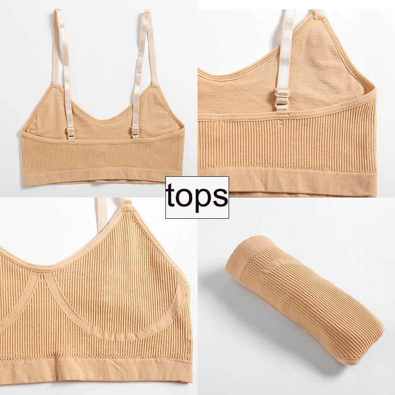 Seamless Push-Up Bralette & Panty Set – Sporty Crop Tank Style | S–XL Style Heaven
