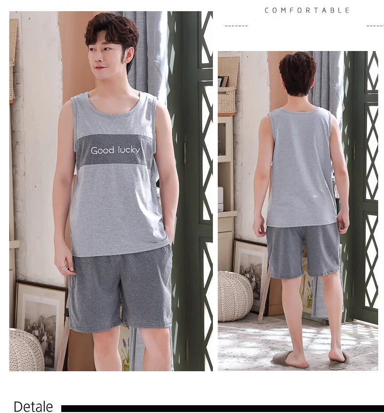 Men's Plus-Size Summer Pajama Set – Short Sleeve & Shorts Sleepwear Style Heaven
