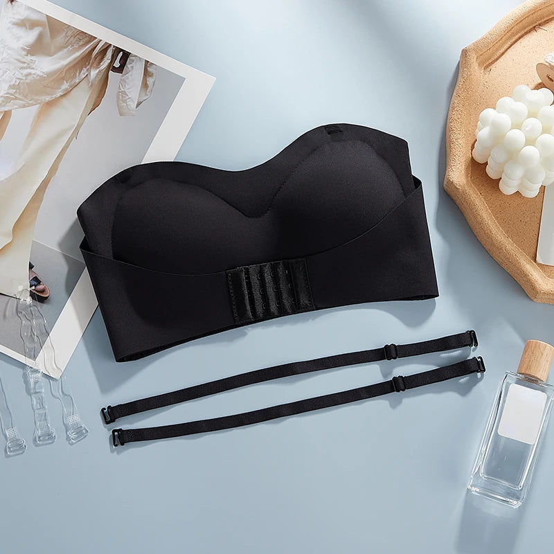 Seamless Strapless Push-Up Bra – Breathable Wireless Tube Top for Women, Invisible Wedding Brassiere Style Heaven