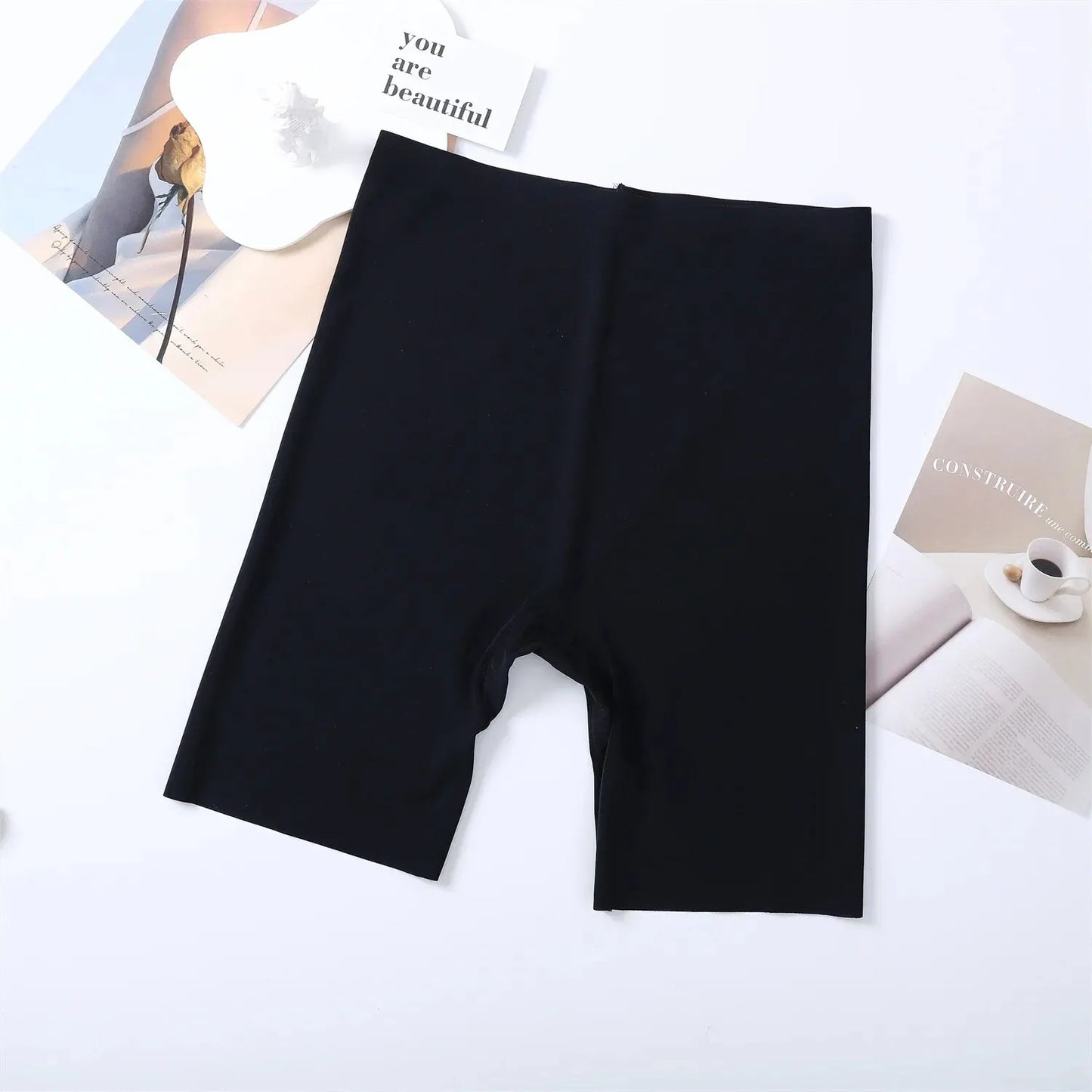 Seamless High-Waist Tummy Control Shorts – Ice Silk Hip-Lift Boyshorts Style Heaven