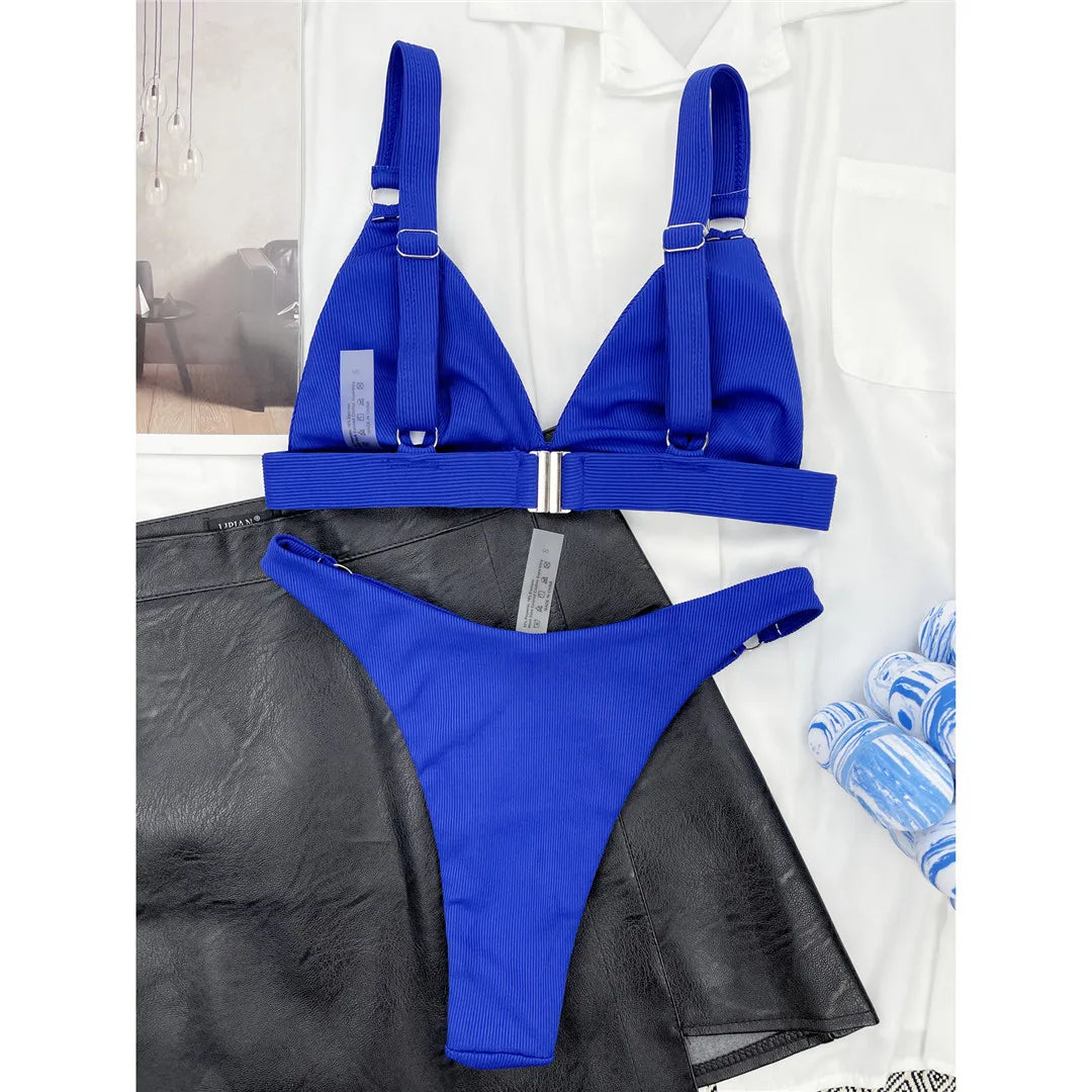 Sexy High Leg Cut Ribbed Bikini – Padded Two-Piece Swimsuit for Women – Chic Bathing Suit for Pool & Beach Style Heaven