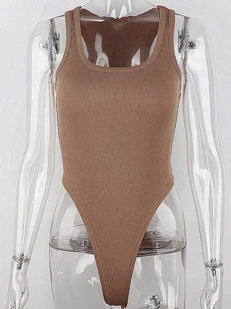 Sleeveless Knit Bodysuit – Sexy Summer Off Shoulder Halter Bodycon Top for Women – Clubwear & Casual Street Style Style Heaven