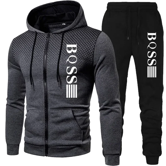 Men’s Spotted Sweatshirt Suit – Hoodie & Pants | Winter Two-Piece Fashion Tracksuit Style Heaven