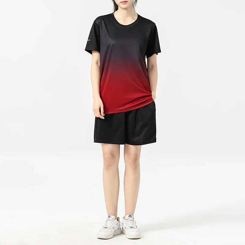 Unisex Quick-Dry 2-Piece Tracksuit – Oversized Short-Sleeve Sport Set for Summer 2024 Style Heaven