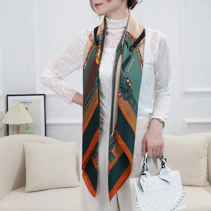 Large Imitation Silk Travel Scarf | 110x110cm Beach Sarong Wrap | Bikini Cover-Up for Women - Style Heaven