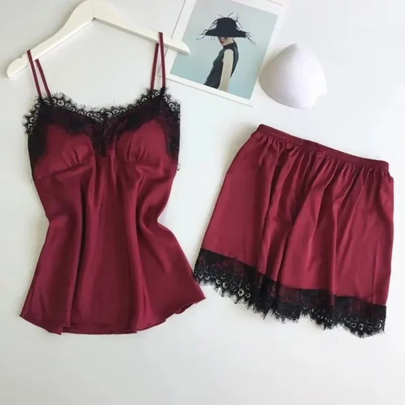 Women's Heart & Letter Print Nightdress – Sexy Lettuce Trim Slip Sleepwear Style Heaven
