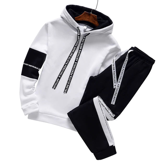Men’s Winter Hoodie Tracksuit Set – Casual Pullover Sweatshirt & Jogger Pants for Streetwear & Sports Style Heaven