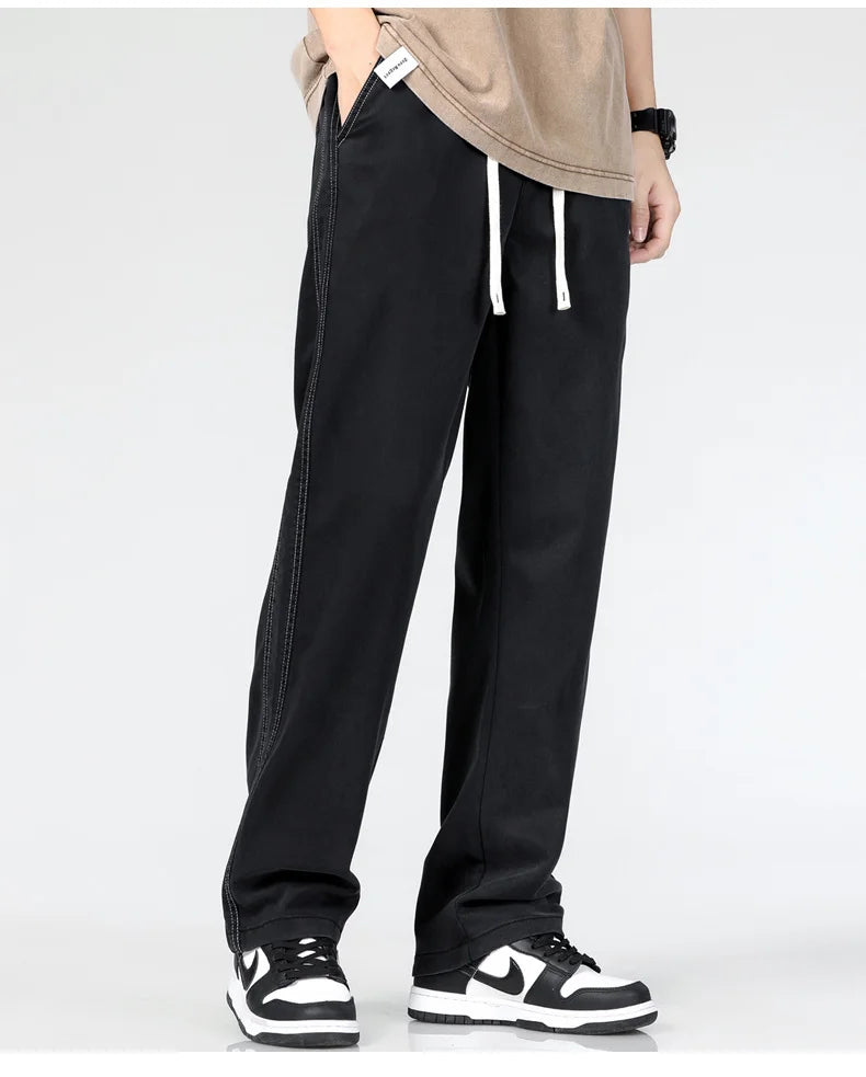 Men’s Summer Soft Lyocell Jeans – Elastic Waist Loose Straight Denim Trousers - Style Heaven