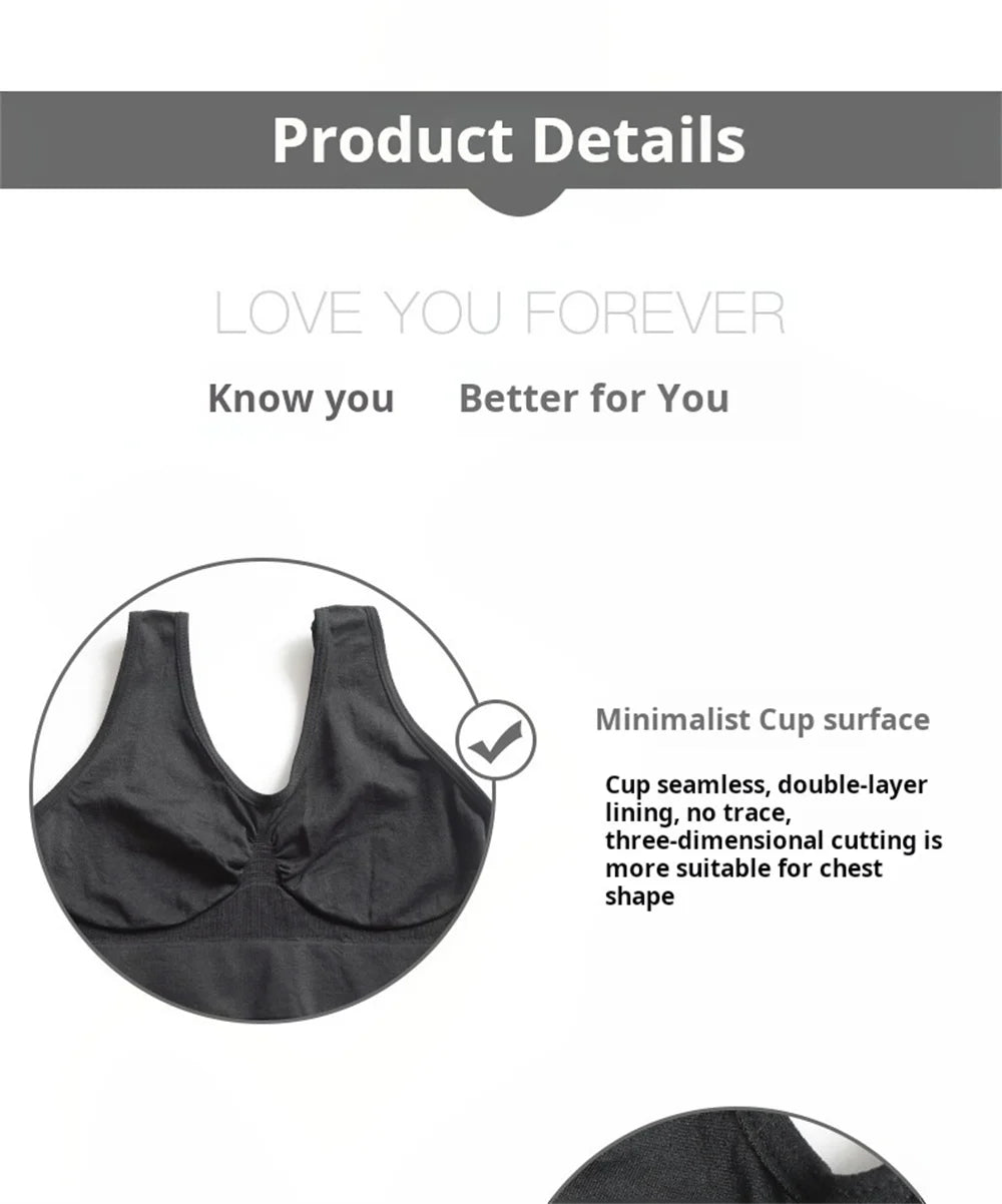 Seamless Camisole Sports Bra – XXL & 3XL | Black Crop Top for Fitness & Yoga Style Heaven