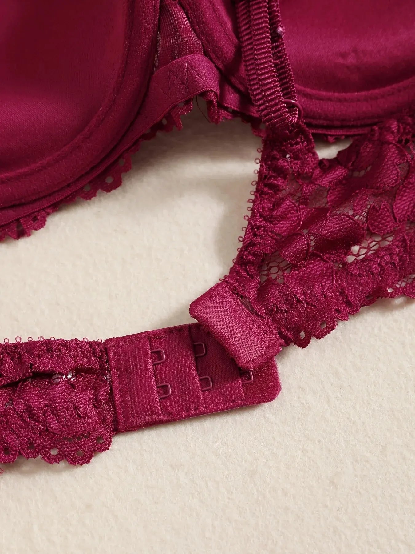 Elegant Lace Embroidery Lingerie Set – Push-Up Bra & Sheer Panty, Breathable Fabric, Perfect for Valentine's Day Style Heaven