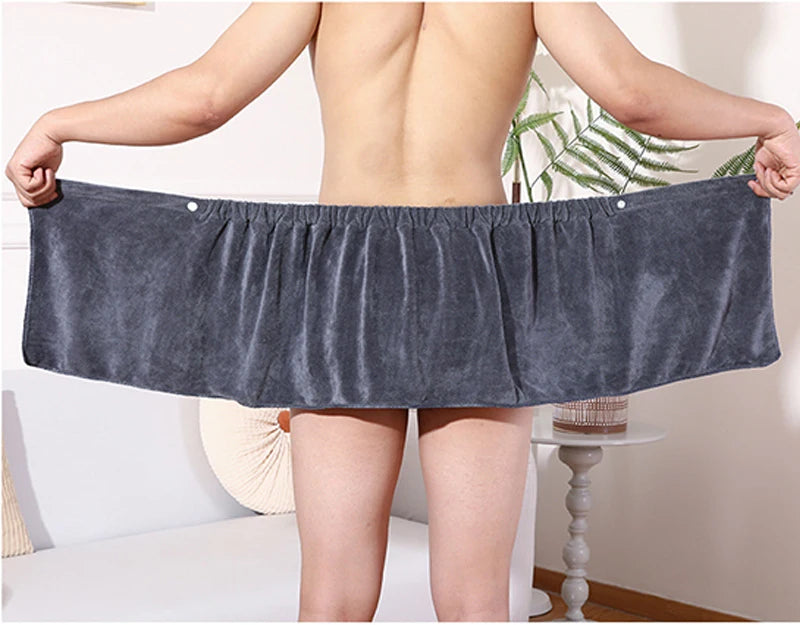 Men's Sexy Side-Slit Bathrobe Shorts – Soft Thick Towel Pajamas for Beach, Shower & Homewear (18+) Style Heaven