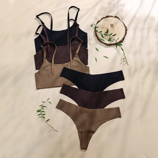 Seamless Ice Silk Bra & Panty Set – Wireless, Ultra-Soft, High-Quality Lingerie for Women Style Heaven