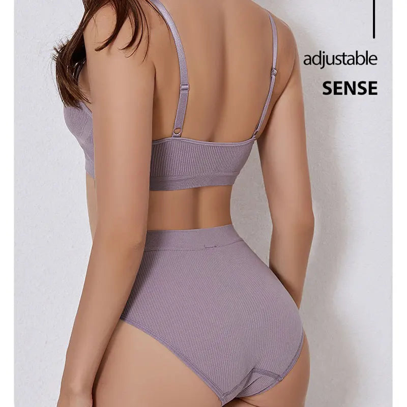 Seamless Push-Up Bralette & Panty Set – Sporty Crop Tank Style | S–XL Style Heaven