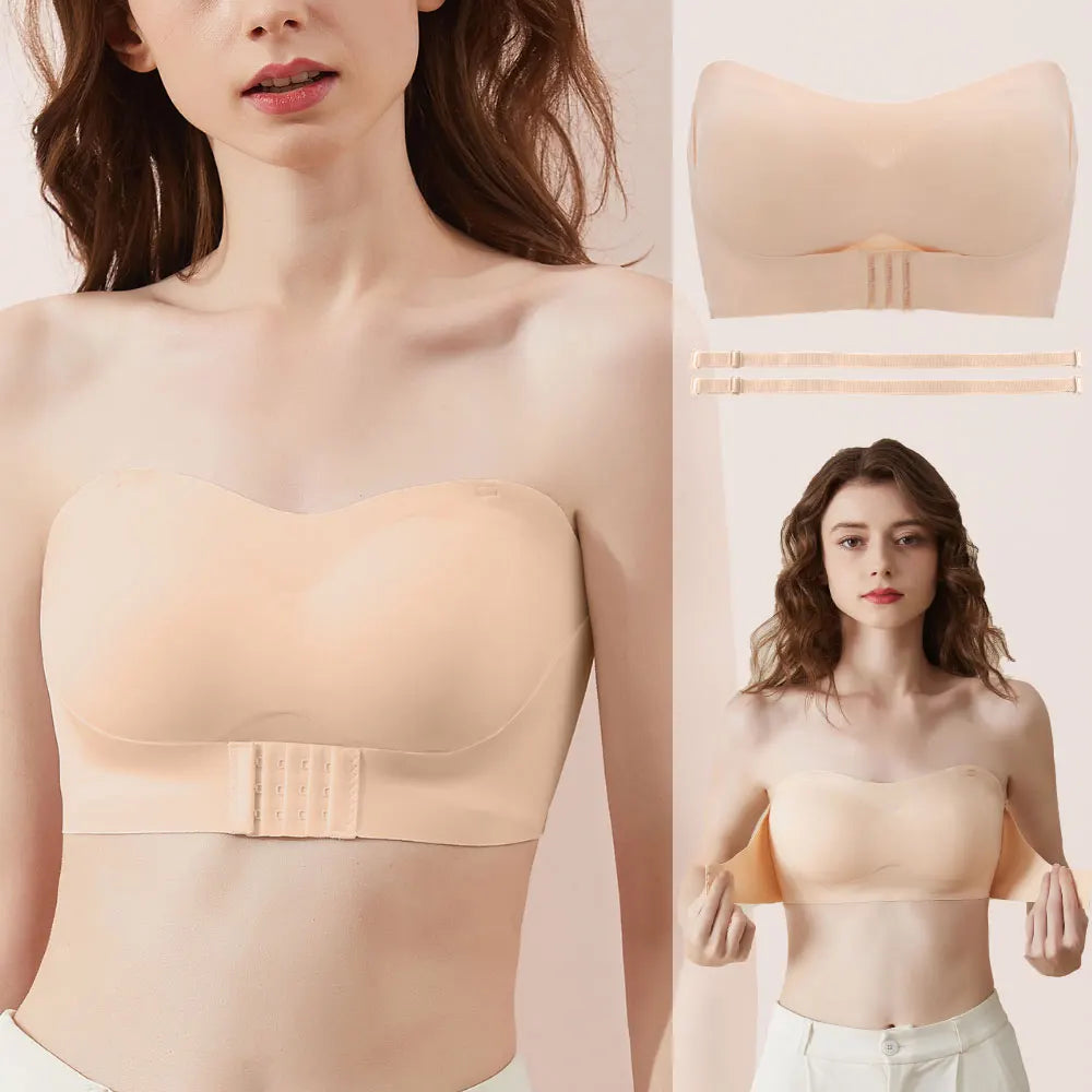 Seamless Strapless Push-Up Bra – Breathable Wireless Tube Top for Women, Invisible Wedding Brassiere Style Heaven