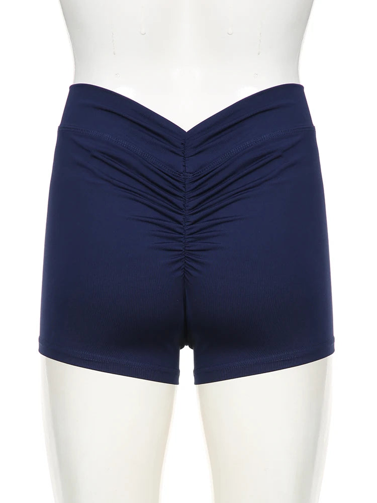 Rockmore Pleated High Waist Yoga Shorts – Butt Lifting & Tummy Control Fitness Shorts for Women Style Heaven