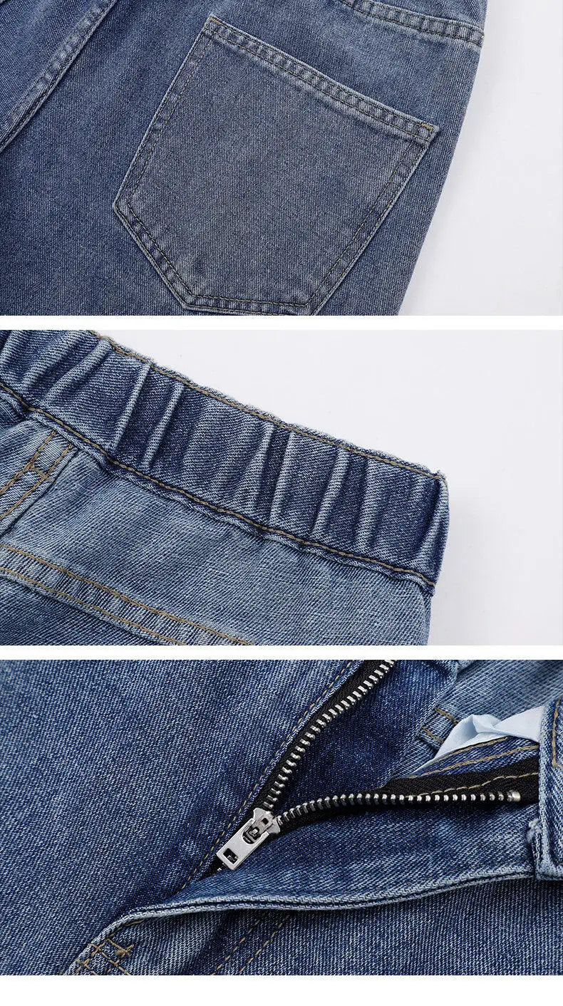 2025 New Korean Men's Wide-Leg Denim Jeans – Classic Straight-Leg Casual Pants Style Heaven