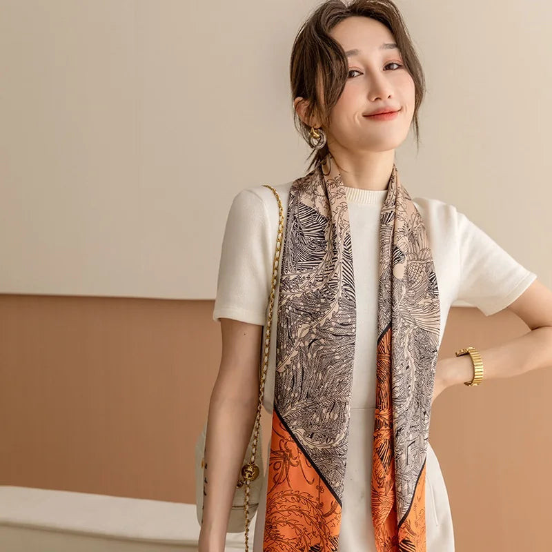 Large Imitation Silk Travel Scarf | 110x110cm Beach Sarong Wrap | Bikini Cover-Up for Women - Style Heaven
