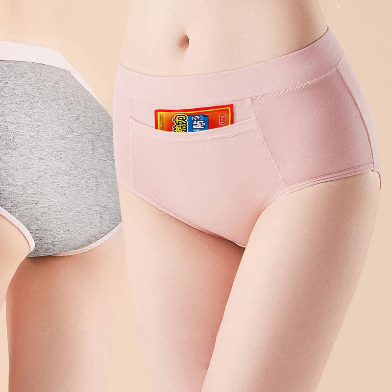 3-Pack High-Waist Menstrual Panties – Leak-Proof Cotton Period Briefs for Women