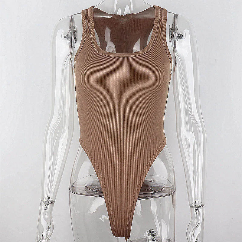 Sleeveless Knit Bodysuit – Sexy Summer Off Shoulder Halter Bodycon Top for Women – Clubwear & Casual Street Style Style Heaven