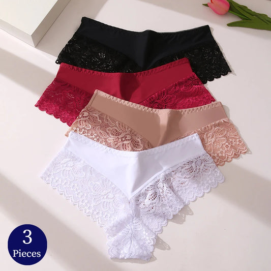 3-Pack Lace Panties – Soft, Sexy & Breathable Women’s Briefs