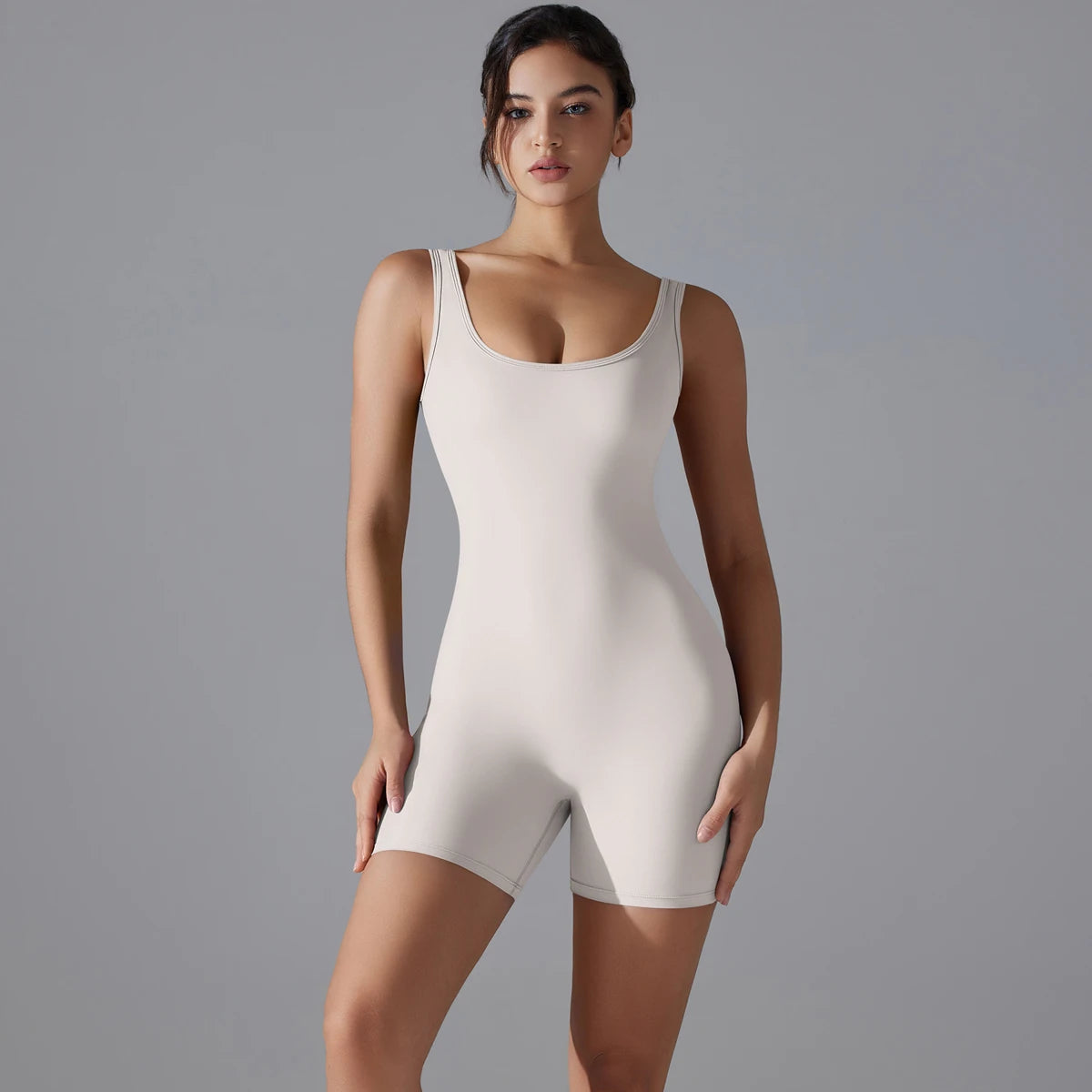 V-Back Scrunch Sports Jumpsuit – Sleeveless One-Piece Gym & Yoga Bodysuit for Women Style Heaven