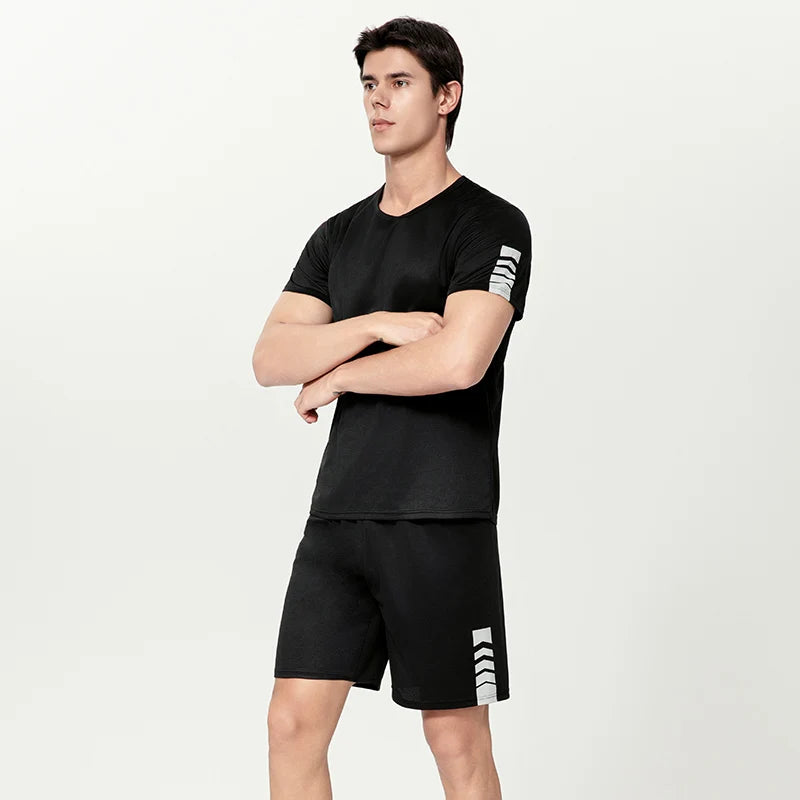2-Pack Men’s Summer Casual T-Shirt & Shorts Set – European & American Size Activewear for Running & Fitness Style Heaven