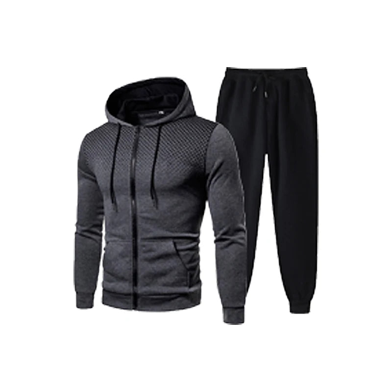 Men’s Solid Color Fleece Sweater & Jogger Pants Set – Casual Zipper Hoodie & Sweatpants Sportswear (Autumn/Winter Collection) Style Heaven