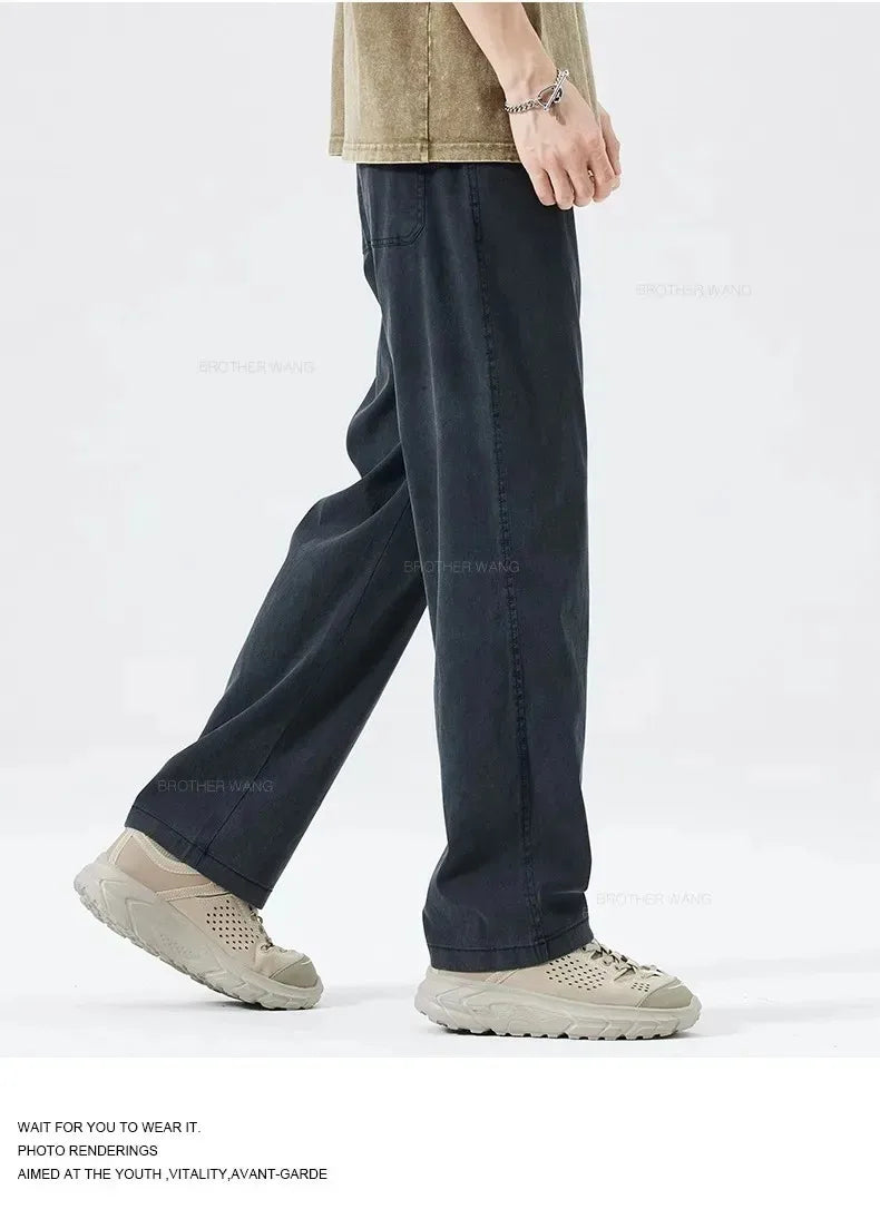Men’s Ultra-Thin Baggy Jeans – Soft & Breathable Lyocell Straight-Leg Pants - Style Heaven