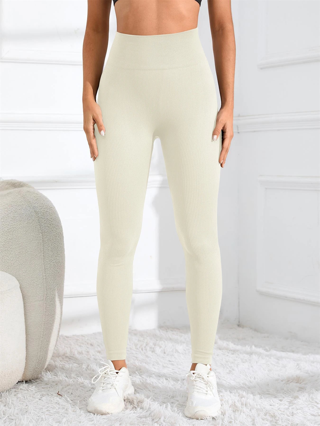 High Waisted Seamless Ribbed Yoga Leggings – Fall & Winter Fitness Tights for Women Style Heaven