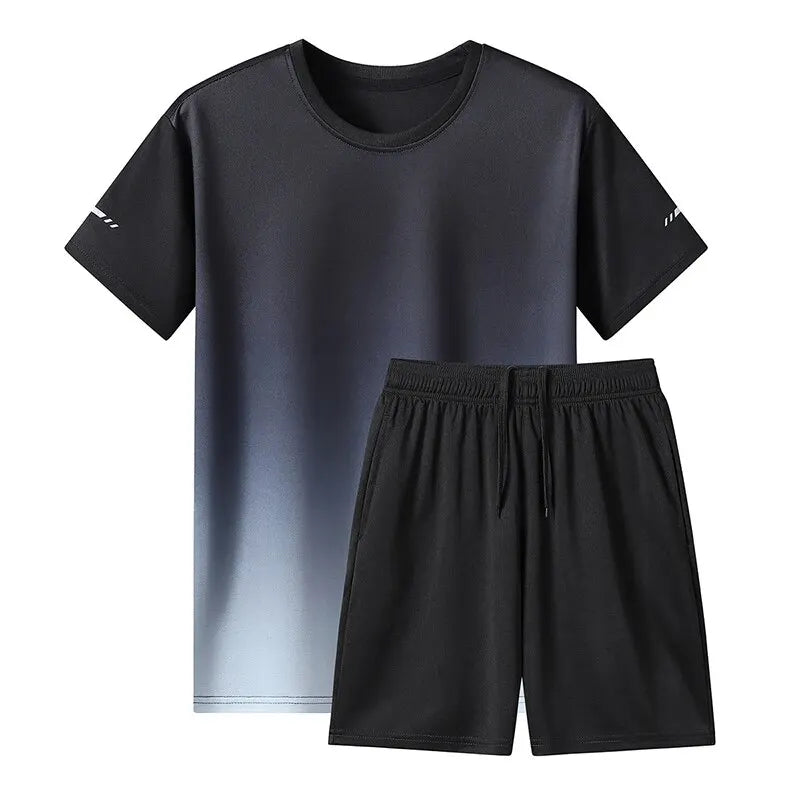 Unisex Quick-Dry 2-Piece Tracksuit – Oversized Short-Sleeve Sport Set for Summer 2024 Style Heaven