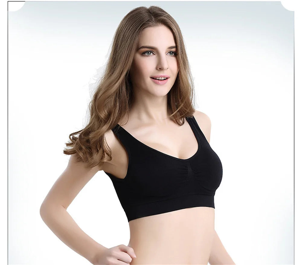 Seamless Camisole Sports Bra – XXL & 3XL | Black Crop Top for Fitness & Yoga Style Heaven