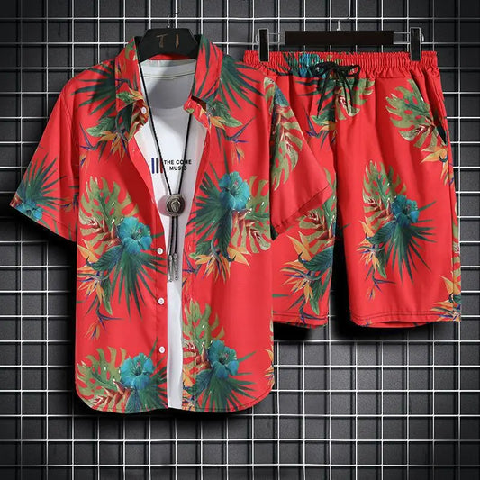 Men’s Hawaiian 2-Piece Set – Quick-Dry Beach Shirt & Shorts | Summer Casual Vacation Outfit - Style Heaven