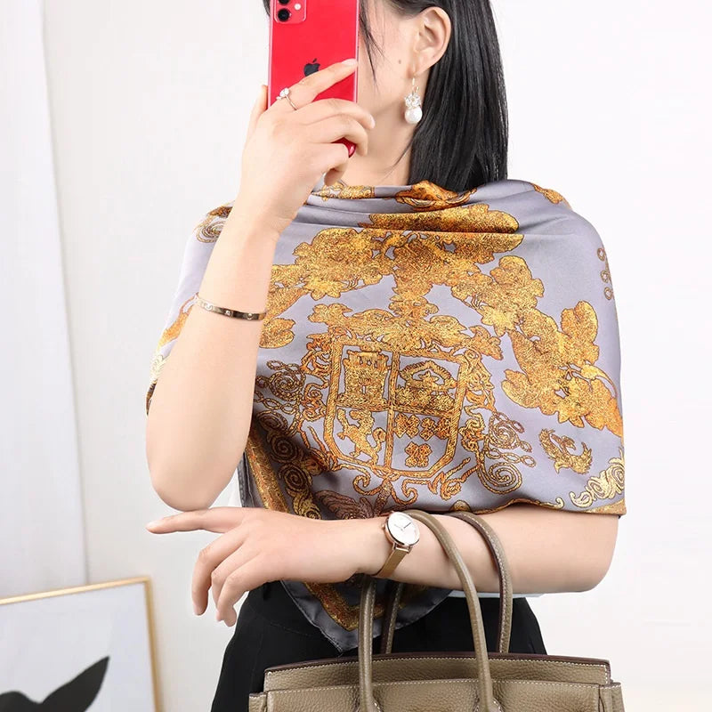 Large Imitation Silk Travel Scarf | 110x110cm Beach Sarong Wrap | Bikini Cover-Up for Women - Style Heaven