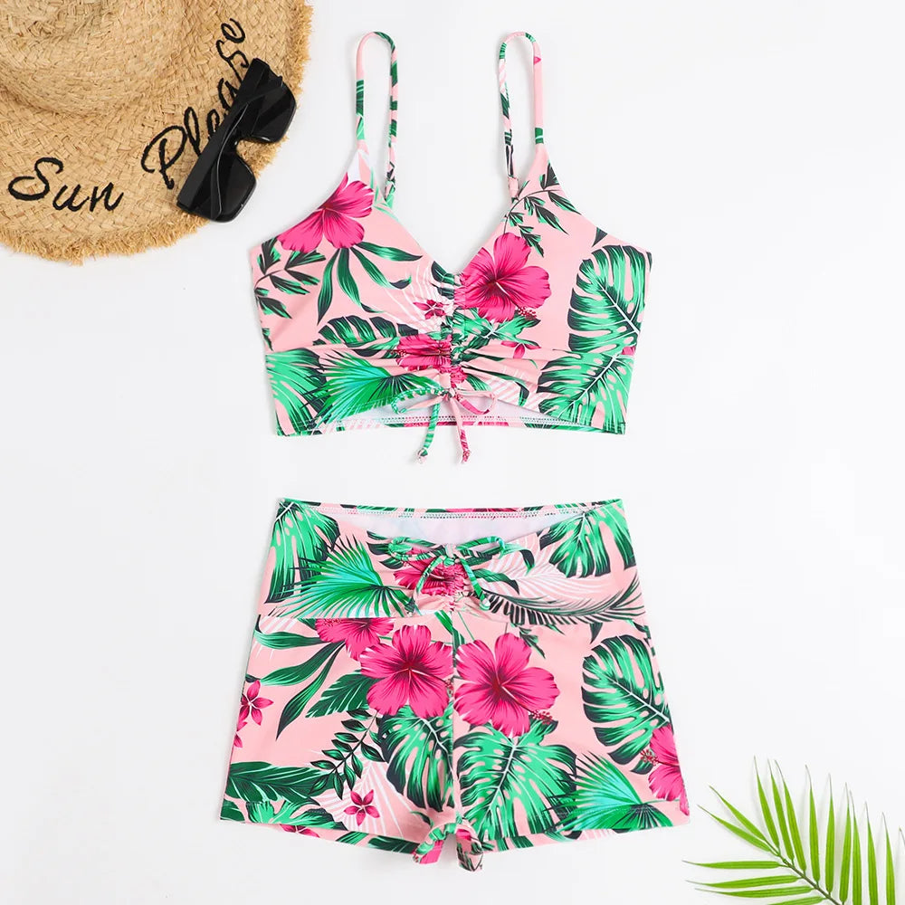 High Waist Floral Push-Up Bikini Swimsuit – 2025 Women’s Print Swimwear Set - Style Heaven