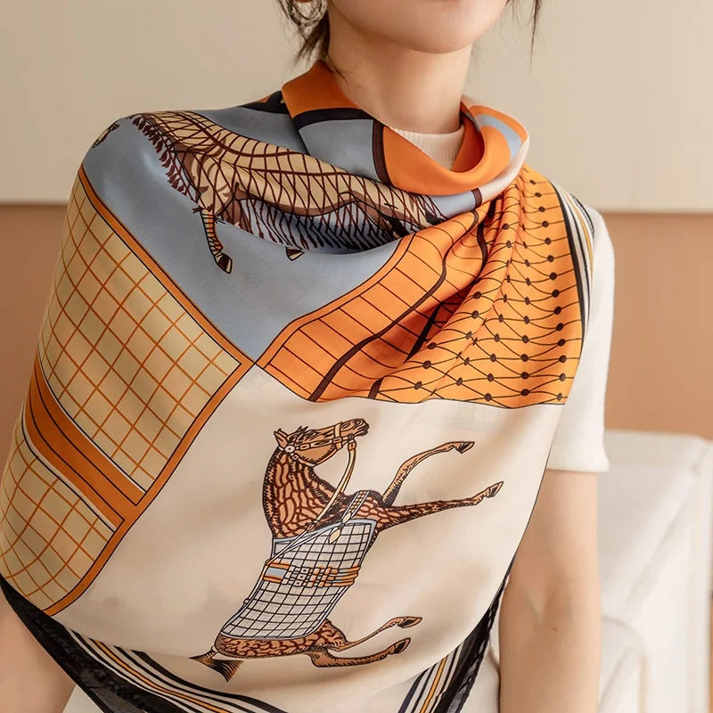 Large Imitation Silk Travel Scarf | 110x110cm Beach Sarong Wrap | Bikini Cover-Up for Women - Style Heaven