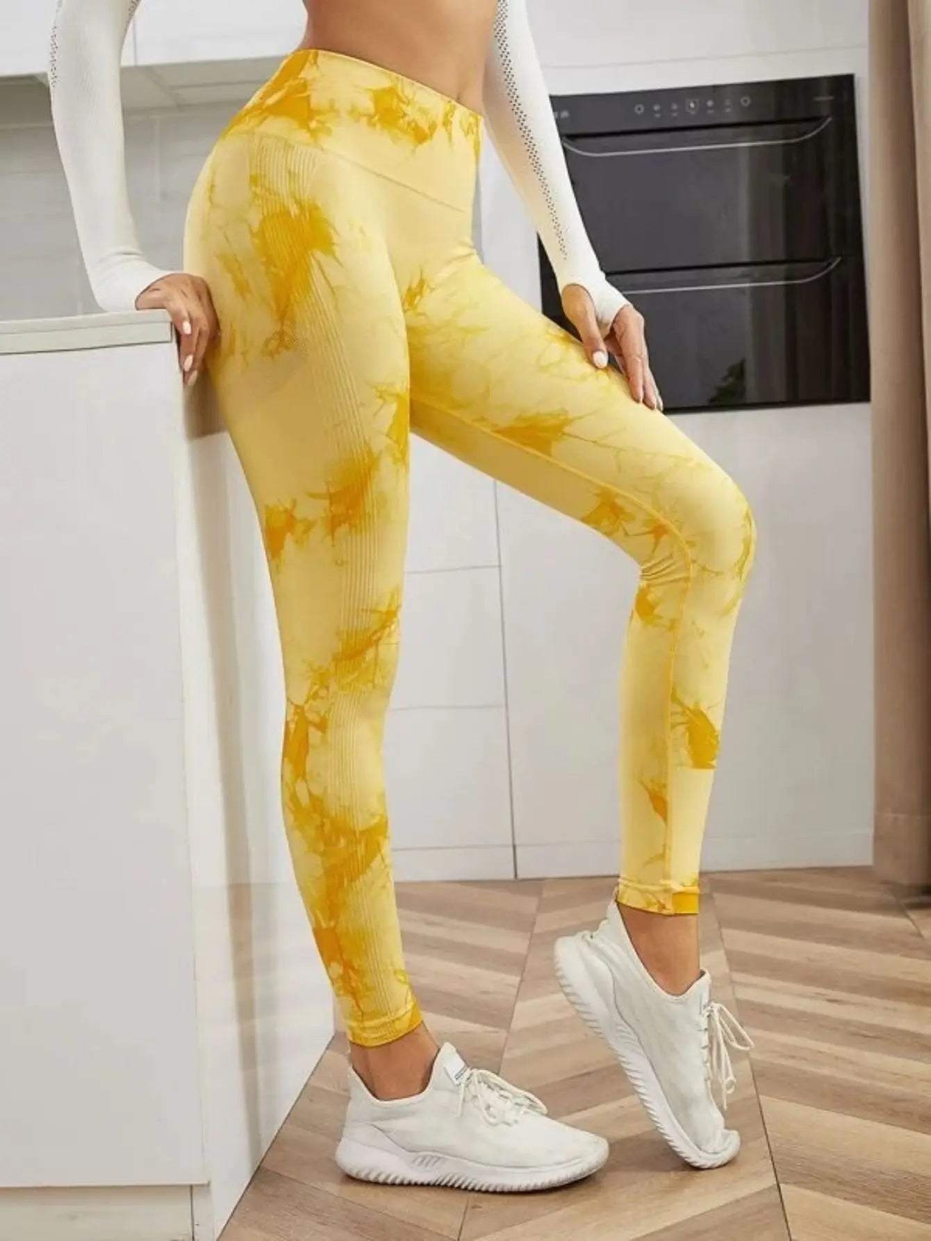 Seamless High-Waist Tie-Dye Leggings for Women – Fitness Sports Running Yoga Pants with Hip Lifting Elastic Knitting Style Heaven