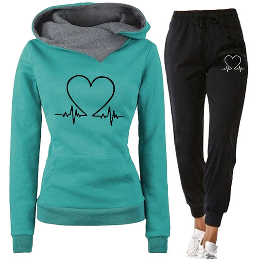 Women's Winter Tracksuit Set – Warm Hoodie & Jogger Sweatpants Two-Piece Outfit Style Heaven