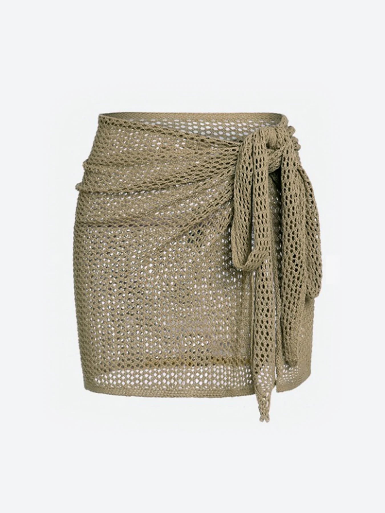 Women’s Knitted Short Skirt with Hollow Straps and Slit – Sexy Beach Cover-Up Shirt for Summer Style Heaven