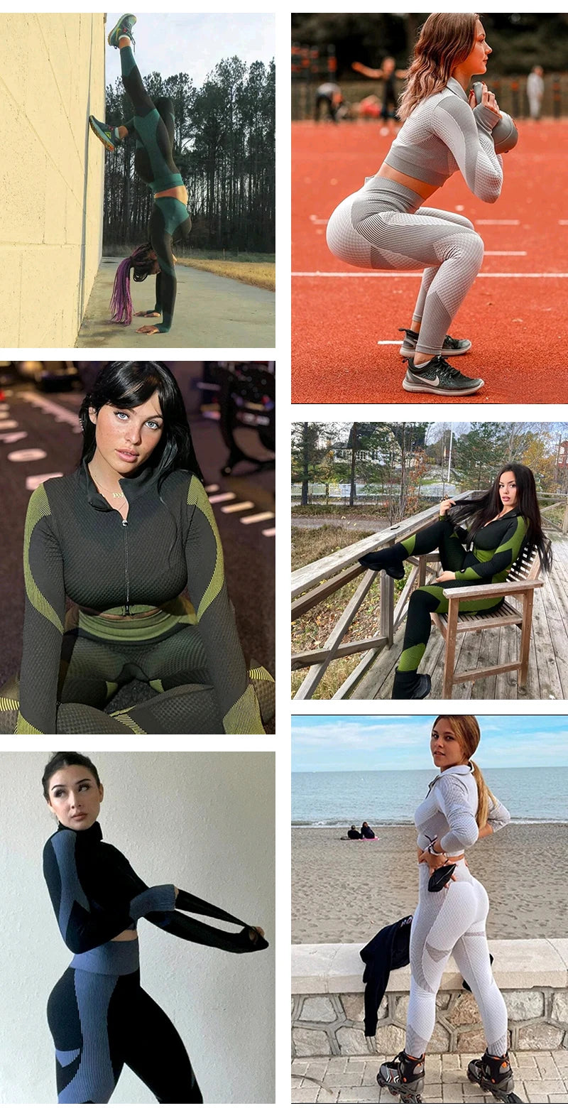 2/3Pcs Women’s Seamless Yoga Suit – Knitted Leggings & Zipper Crop Top Fitness Sportswear Gym Set Style Heaven